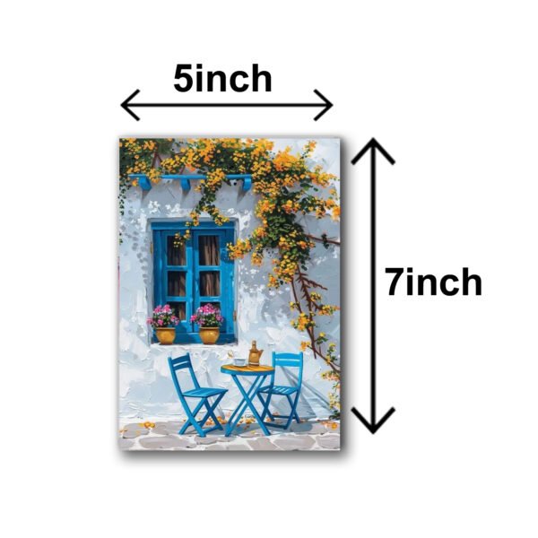 set of 5 italian mediterranean vintage homes aesthetic art themed wall art wooden sticky Phototile frames for wall home and girls room decoration