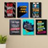 set of 6 motivational wooden sticky frames for wall art decore / sticky phototiles