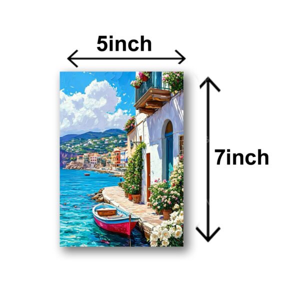 set of 5 italian mediterranean vintage homes aesthetic art themed wall art wooden sticky Phototile frames for wall home and girls room decoration