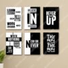 set of 6 Motivational sticky wooden frames for wall decore / sticky phototiles for motivation