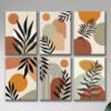 set of 6 boho abstract art wooden sticky phototile frames for wall decoration