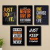 set of 5 Motivational sticky  wooden canvas frames for wall decore / sticky phototiles for office home workplace