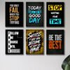set of 6 Motivational sticky canvas frames for wall decore / sticky phototiles