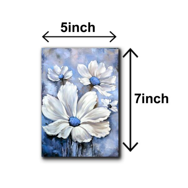 set of 5 blue flowers wall art wooden frames for home decoration / sticky phototiles