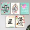 set of 5 girls room motivational wall art wooden sticky Phototile frames
