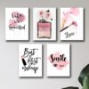 set of 5 girls room motivational wall art wooden sticky Phototile frames