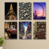 set of 6 wooden canvas sticky frames for wall art decore / sticky phototiles