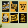 set of 6 Motivational sticky canvas frames for wall decore / sticky phototiles