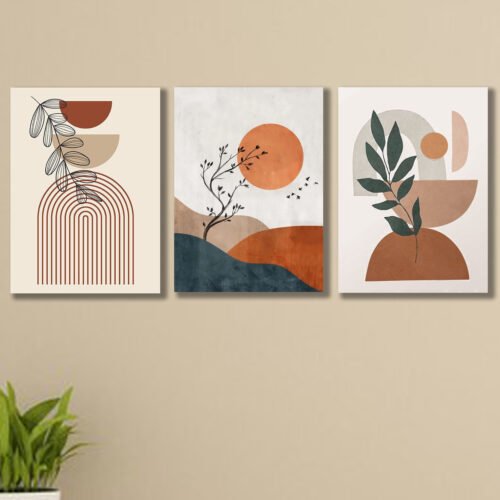 set of 3 wall art wooden Sticky phototile frames for home decoration