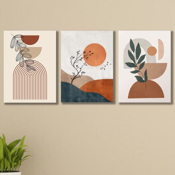 set of 3 wall art wooden Sticky phototile frames for home decoration