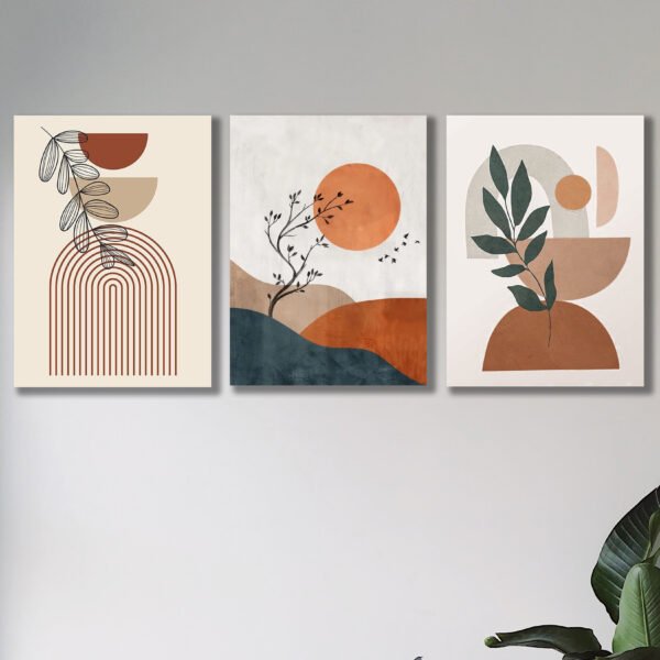 set of 3 wall art wooden Sticky phototile frames for home decoration