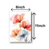 set of 5 flowers floral wall art wooden sticky canvas frames for girls room home decoration / sticky phototiles
