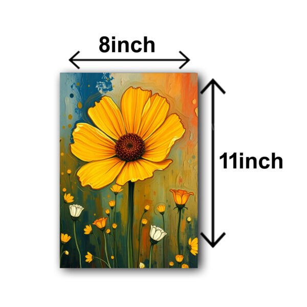 set of 3 blue yellow flowers floral wall art wooden sticky frames sticky phototiles