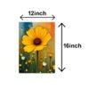 set of 3 blue yellow flowers floral wall art wooden sticky frames sticky phototiles