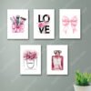 set of 5 trending aesthetic make up themed girls fashion chanel pookie phototile frames